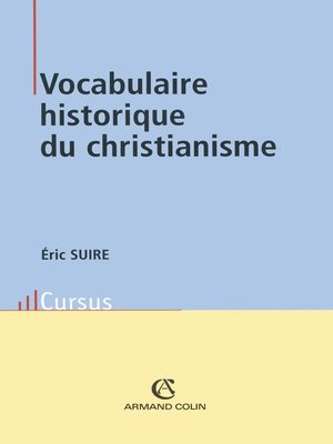 cover image of Vocabulaire historique du christianisme